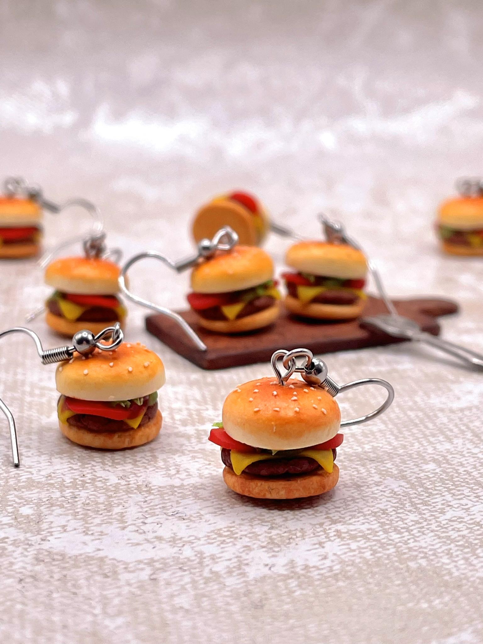 Náušnice hamburgery visací