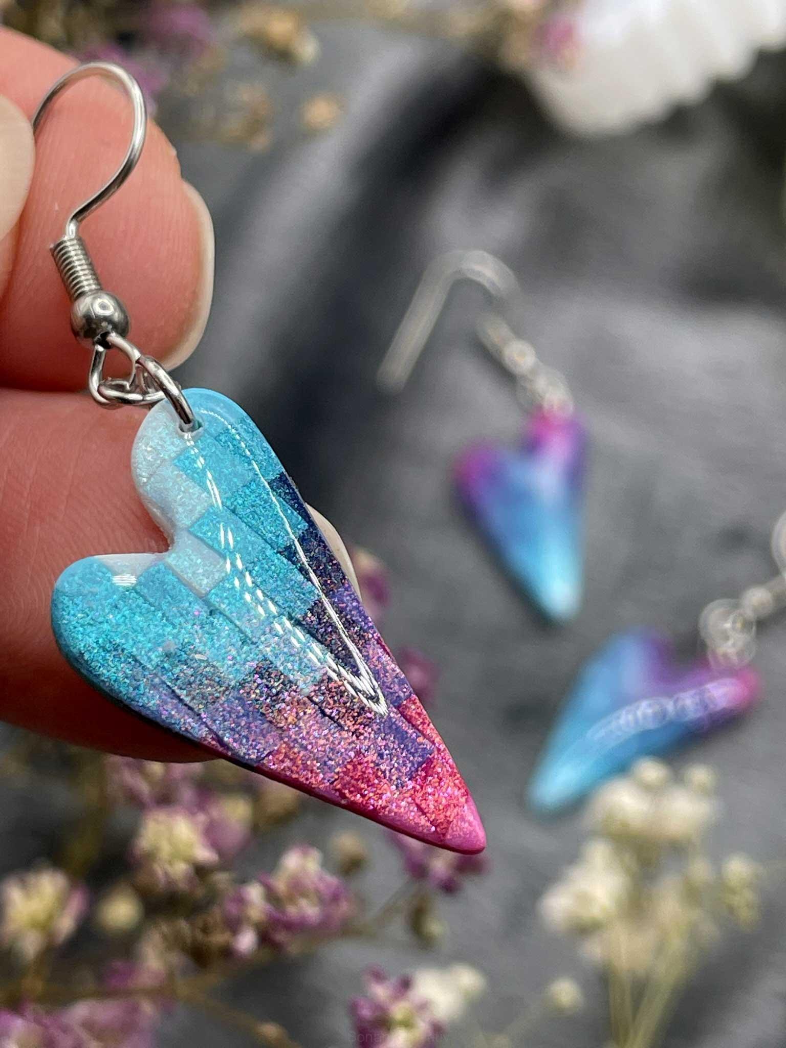 Náušnice Nepravidelné srdce visací