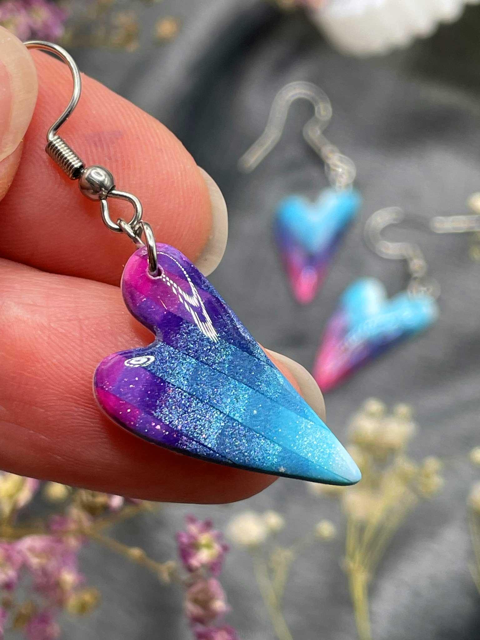 Náušnice Nepravidelné srdce visací