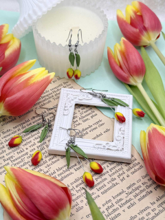 Náušnice tulipány visací