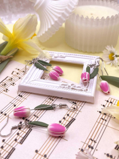 Náušnice tulipány visací