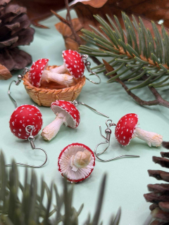 Náušnice Muchomůrky