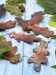 Náušnice dubové listy