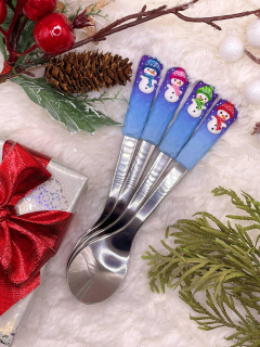 Zdobená lžička se sněhulákem