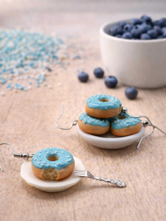 Náušnice Tyrkysové donuty visací