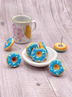 Náušnice Donuty tyrkysové napichovací