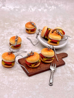 Náušnice hamburgery visací
