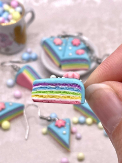 Náušnice Dort duhový