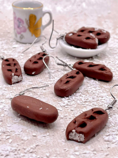 Náušnice Čokoládové tyčinky