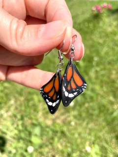 Náušnice Motýlí křídla - Monarcha