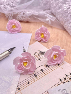 Náušnice Růžové květy - visací