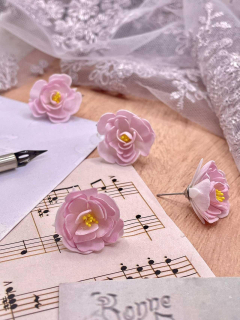 Náušnice Růžové květy - puzety