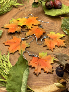 Náušnice javorové listy