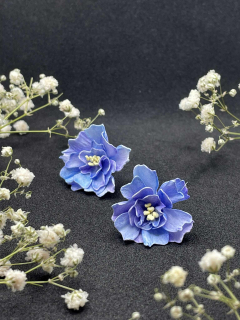 Náušnice Květy chrpy - puzety