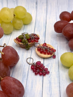 Náušnice Hrozny červené