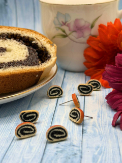 Náušnice Makový závin napichovací