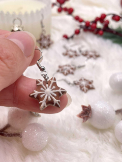 Náušnice vločky z perníku visací