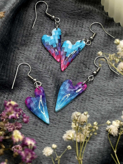 Náušnice Nepravidelné srdce visací