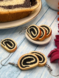 Náušnice Makový závin visací