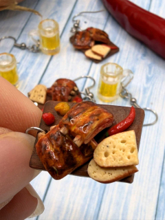 Náušnice grilovaná žebírka visací