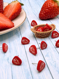 Náušnice Plátky jahod napichovací