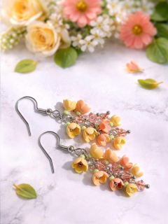Náušnice broskvové květy